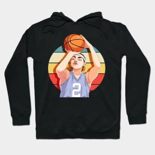 Girl Basketball B-Ball Player Three Pointer Baller Hoodie